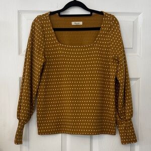 Madewell Mustard Yellow Patterned Blouse
